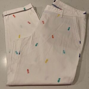 Talbots Women’s Pants - embroidered with pineapples - Size 14